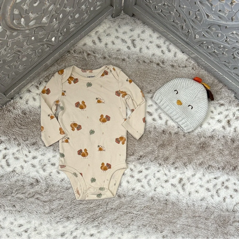 Carter’s Turkey pumpkin set unisex baby 6 months Thanksgiving holiday party fall